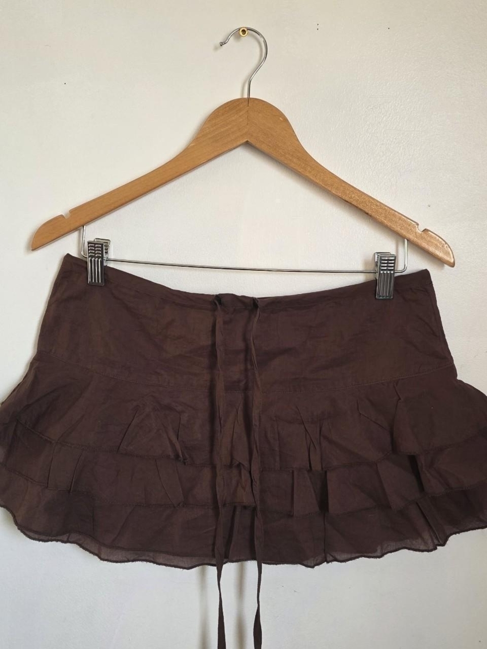 Urban Outfitters Brown Ruffle Mini Skirt